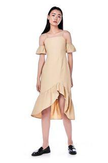 Editors market TEM Wrenn Cold-Shoulder Dress Sand