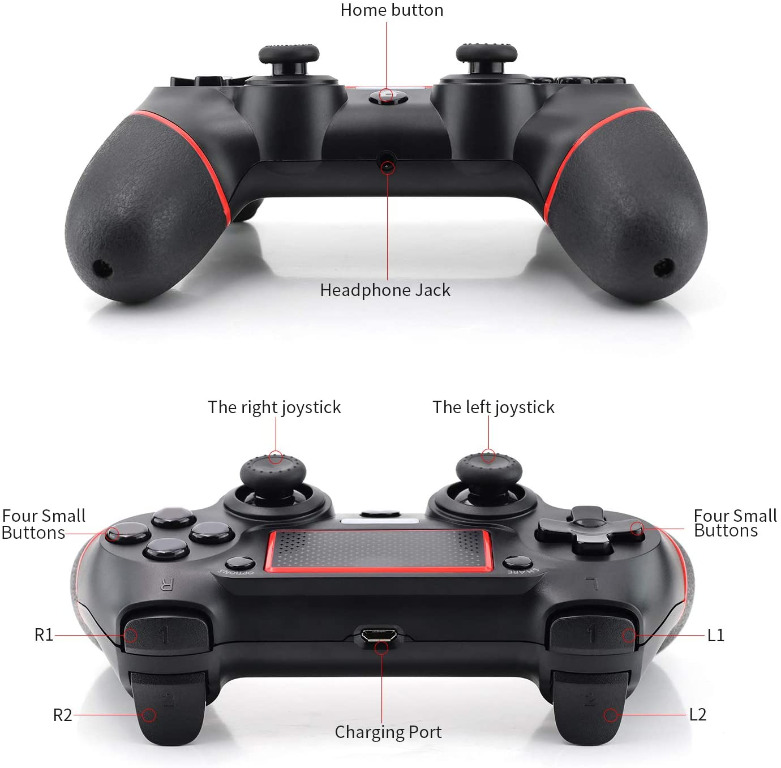 Etpark Wireless Controller for PS4 Touch Panel Gamepad with Dual Vibration and Audio Function Anti Slip Grip and Mini LED Indicator
