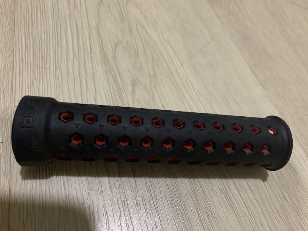 Fabric Slim Lock On Handlebar Grips Black Red