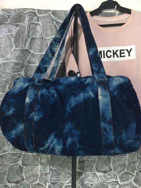 guess denim gym travel bag