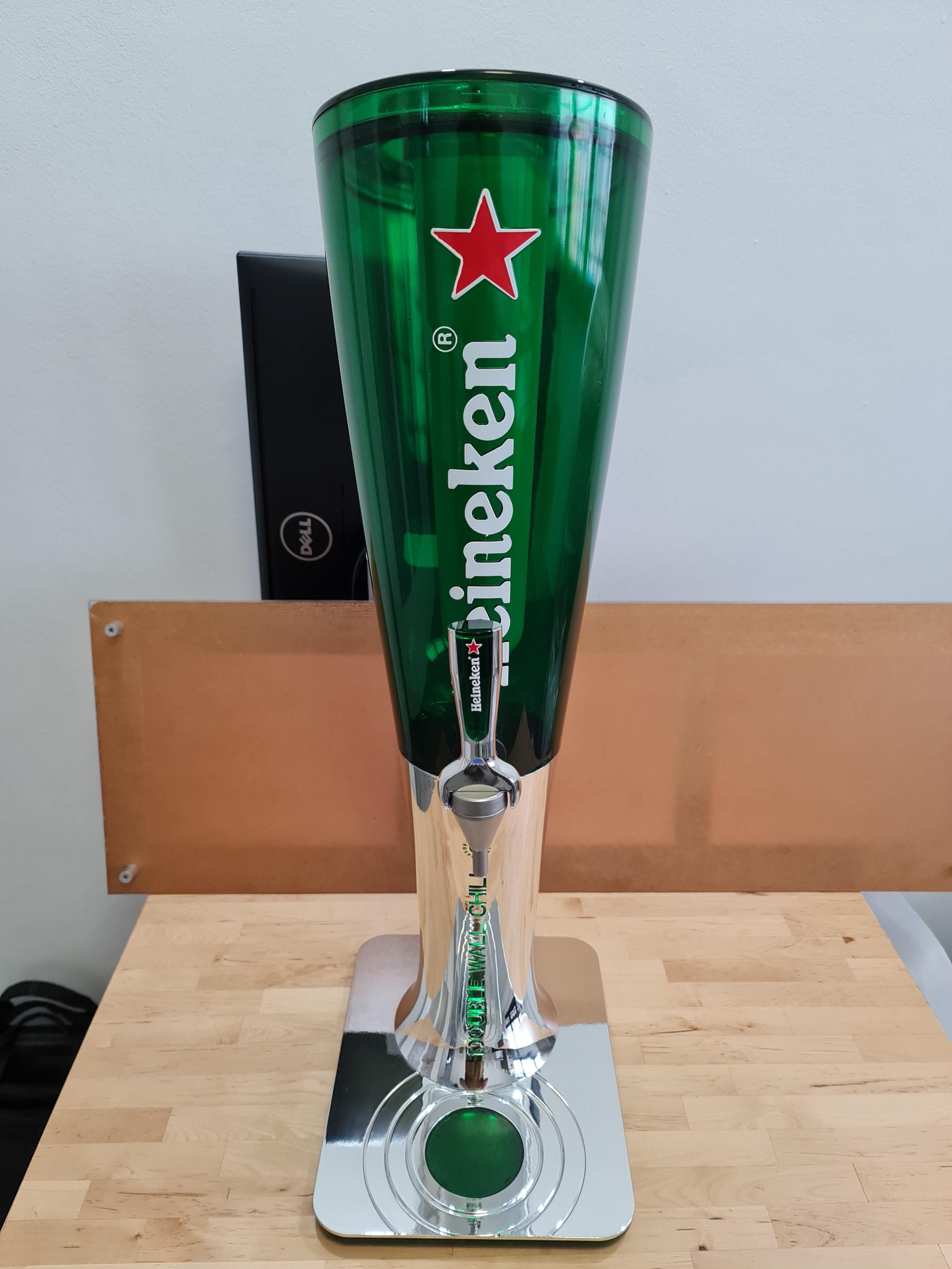 HEINEKEN 3lit Beer Tower Dispenser w/LED light, Food & Drinks, Alcoholic Beverages on Carousell