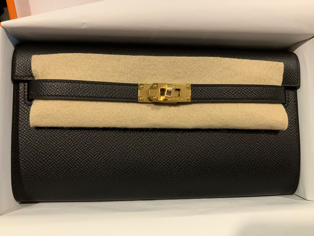 Hermes Kelly Brand new black gold hardware epsom Kelly Depeches 36  Briefcase, Luxury, Bags & Wallets on Carousell