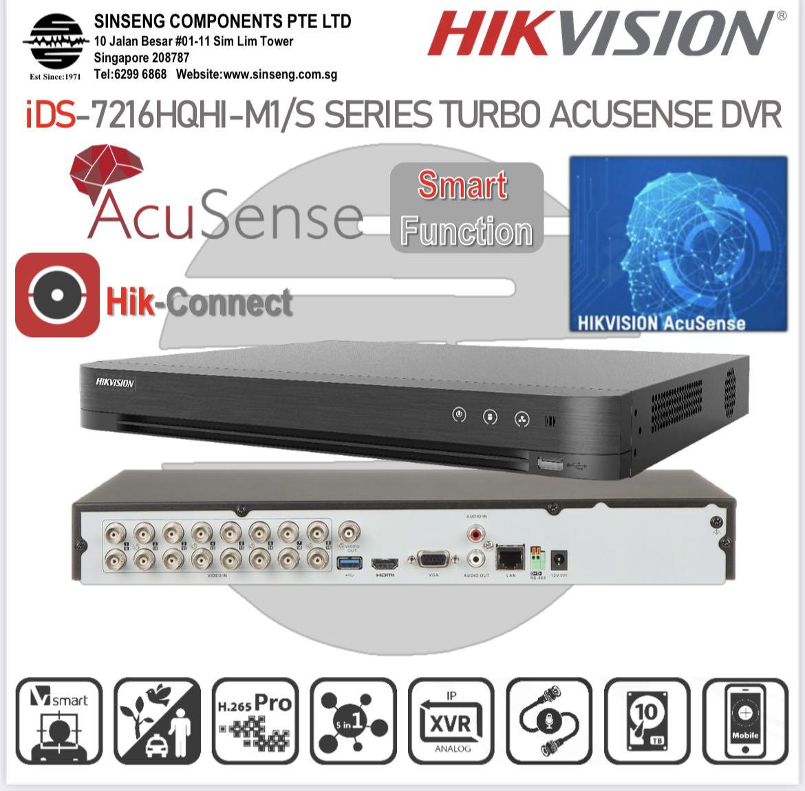 Hikvision 16ch Dvr Acusense Series Support 5mp 4mp 3mp 2mp 1mp 960h Cctv Camera Ip Camera 1 Or 2 Sata Hdd Slot Pc Mobile App Hik Connect Ivms 4500 Order Model Ids 7216hqhi M1 S Ids 7216hqhi M2 S Furniture Home Living Security Locks