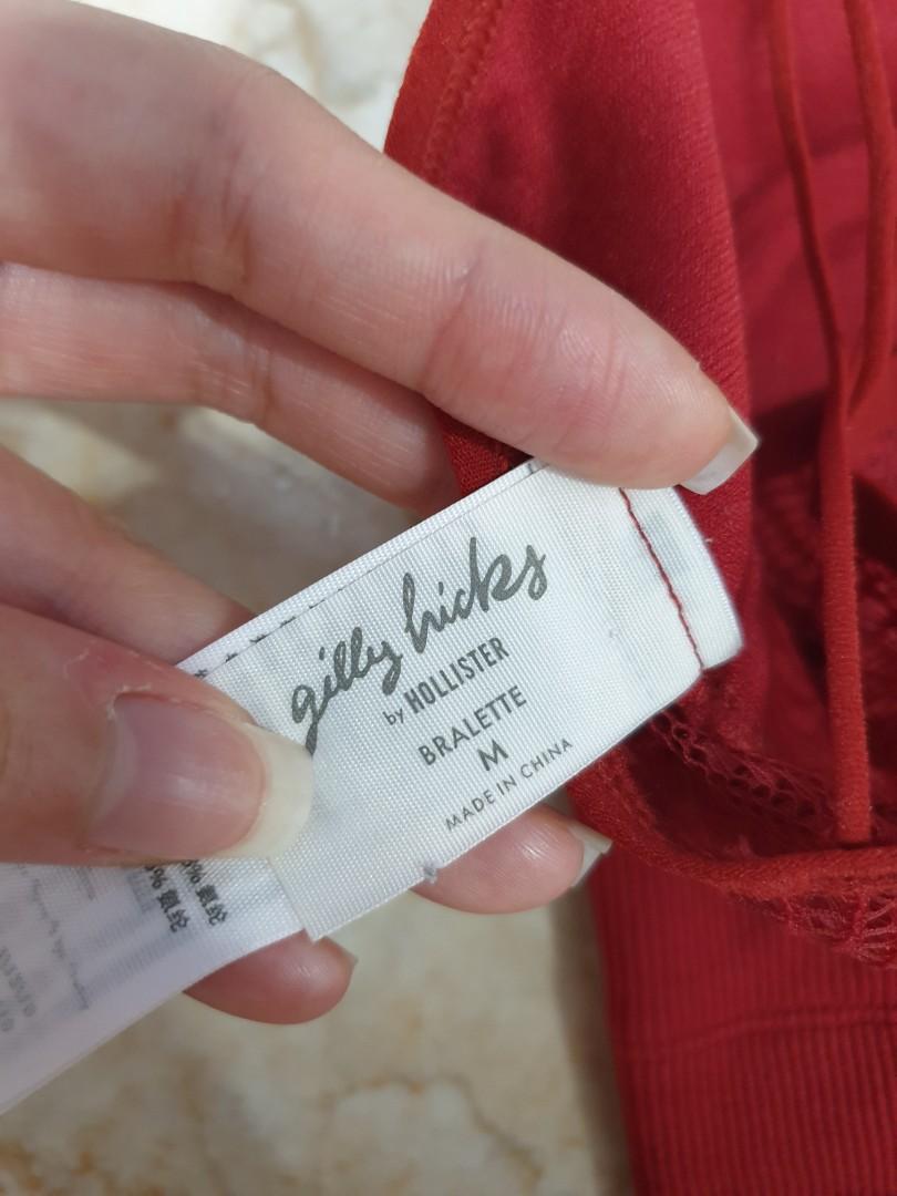 Red online hollister bralette