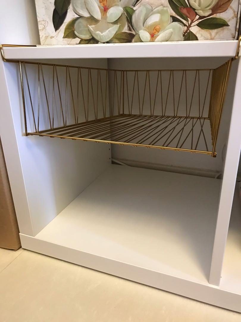 IKEA KALLAX Brass Wire Basket, Furniture & Home Living, Furniture