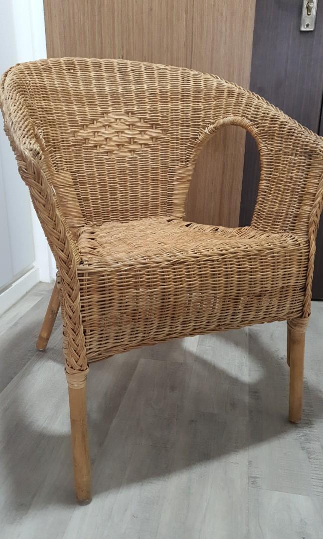 Ikea Rattan Chair, Furniture & Home Living, Furniture, Chairs on Carousell