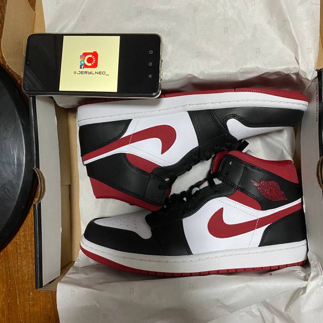 INSTOCK] AIR JORDAN 1 MID METALLIC RED, Men's Fashion, Footwear, Sneakers  on Carousell
