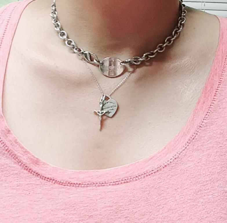 Tiffany oval tag necklace discount