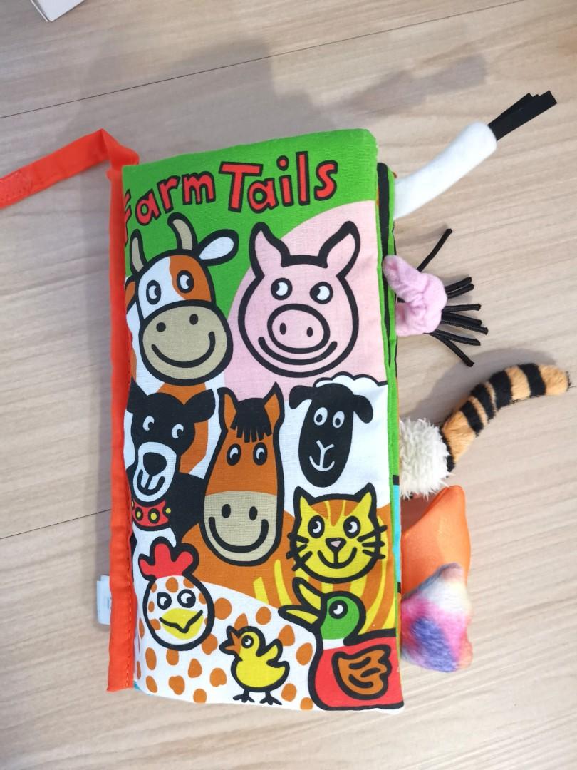 Jellycat Farm Tails Crinkle Fabric Book For Infants Hobbies Toys Books Magazines Children S Books On Carousell
