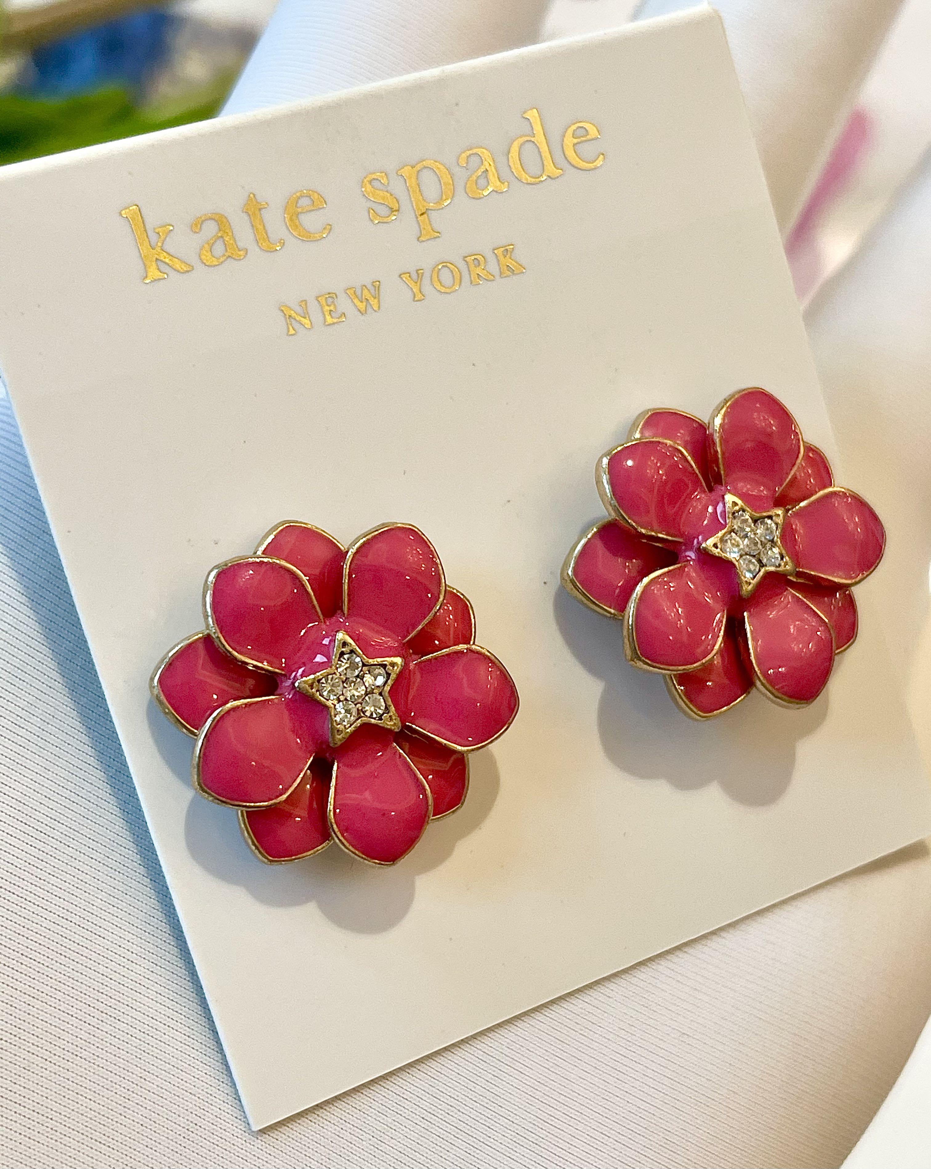 Kate spade pink shop flower earrings