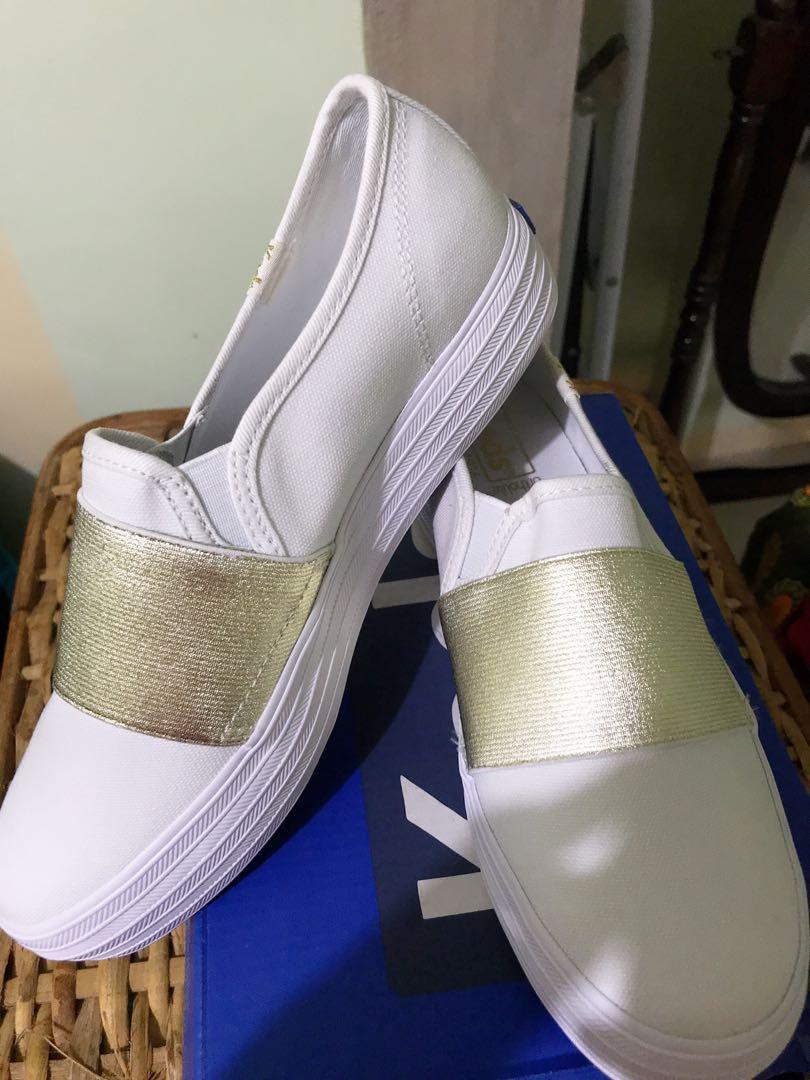 Keds Triple Bandeau White Gold 6 ONLY Women s Fashion Footwear Sneakers on Carousell