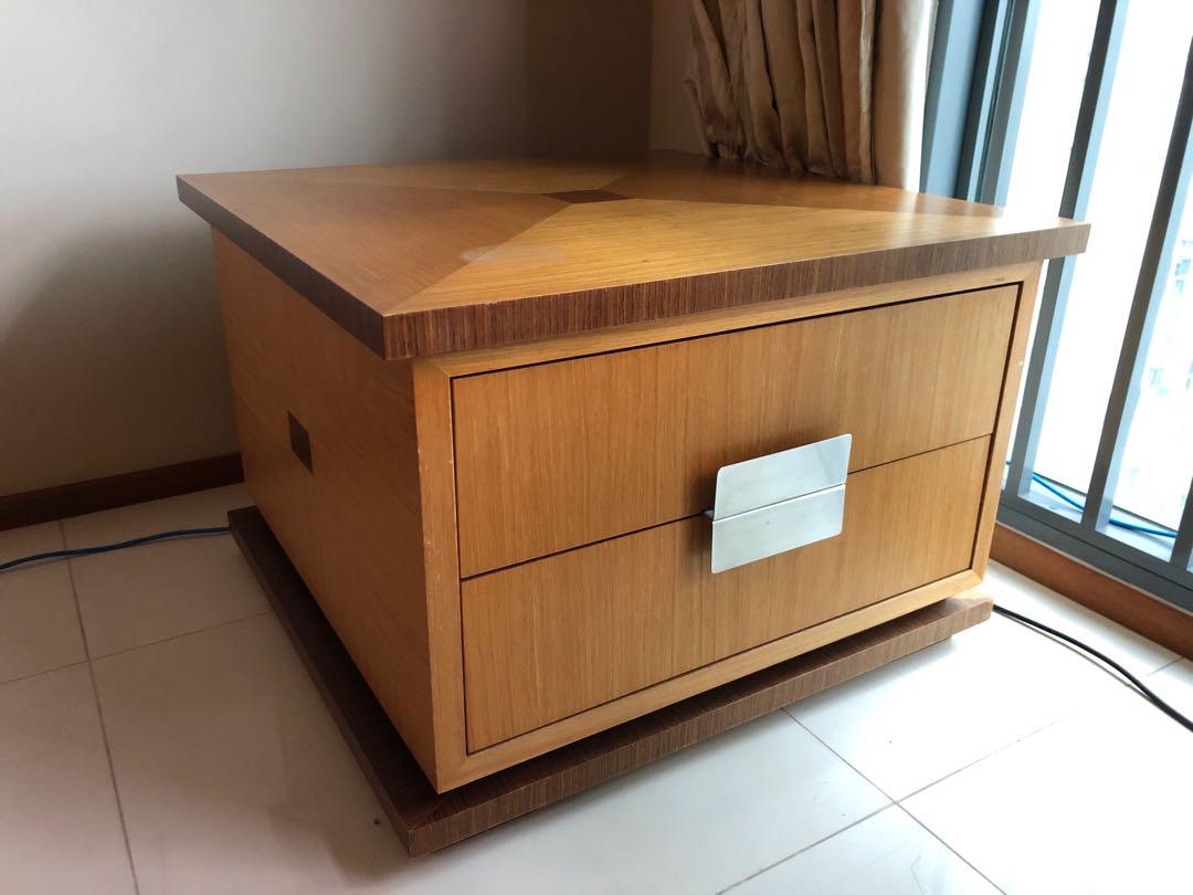 Large Square Side Table With Drawers, Large Square End Table With Drawers