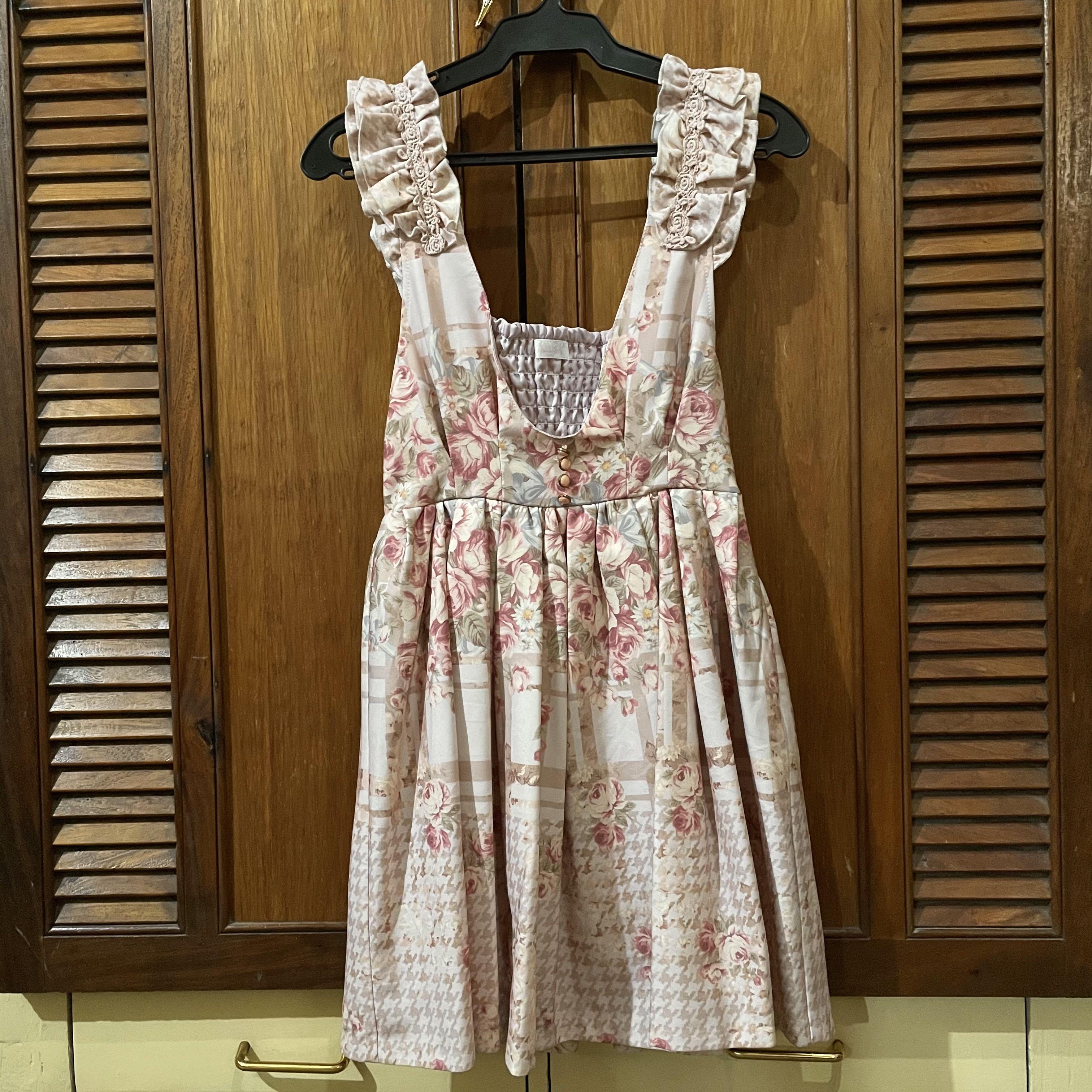 Liz Lisa Check x Floral Jumper Skirt in 