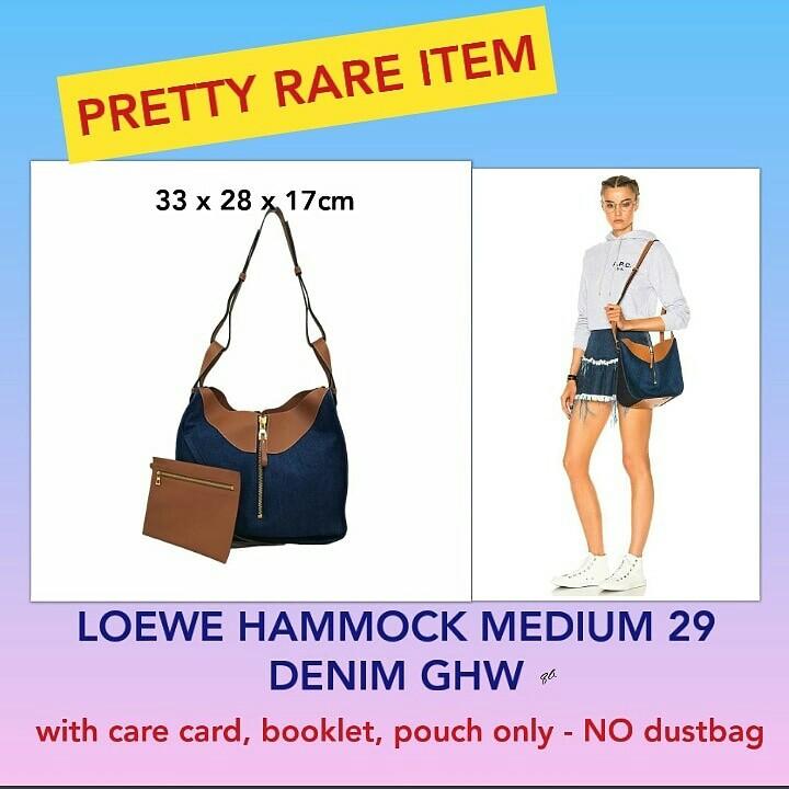 LOEWE HAMMOCK MEDIUM DENIM, Fesyen 