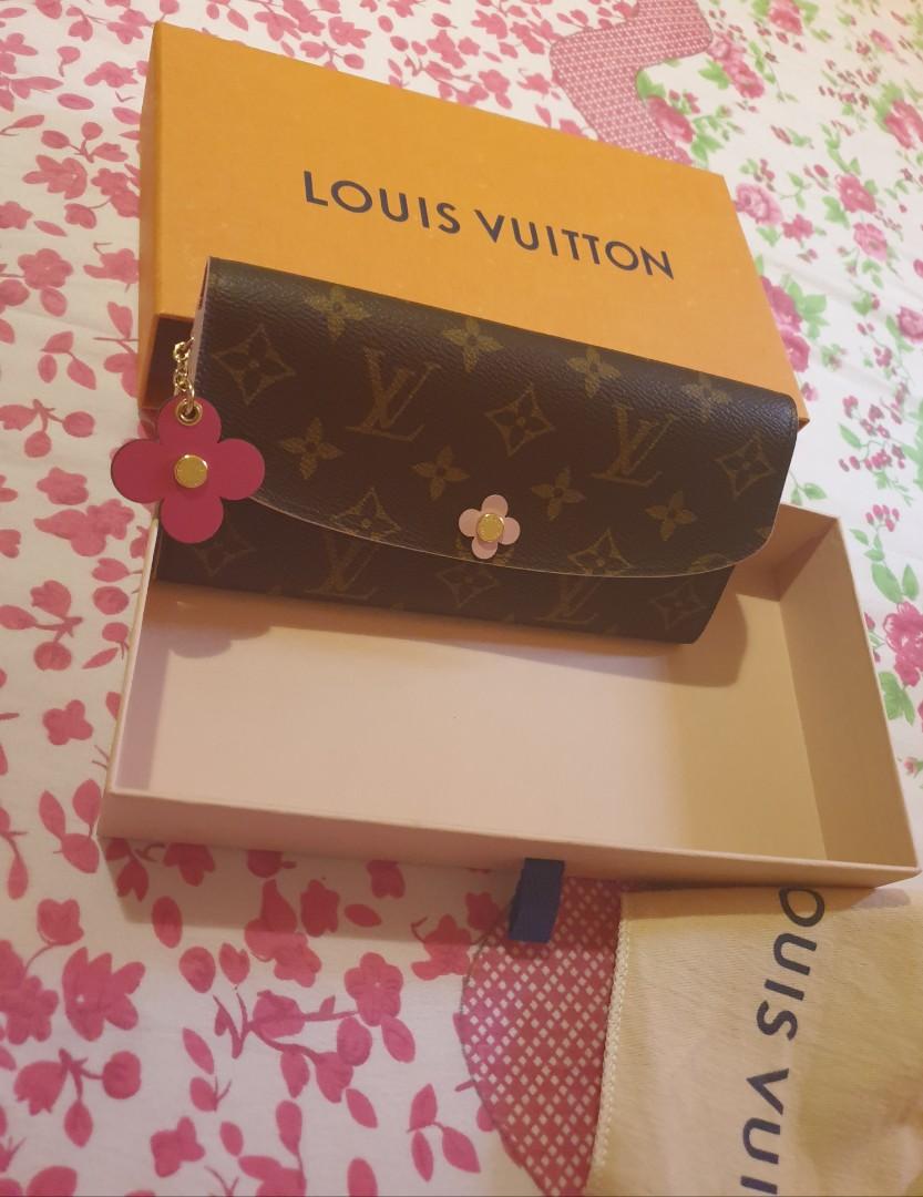 Louis Vuitton Emilie M68313 Monogram Canvas Long Wallet Brown Pink