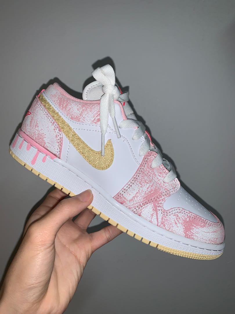 [ALL SIZES] Air Jordan 1 Low Paint Drip Strawberry Ice Cream GS CW7104