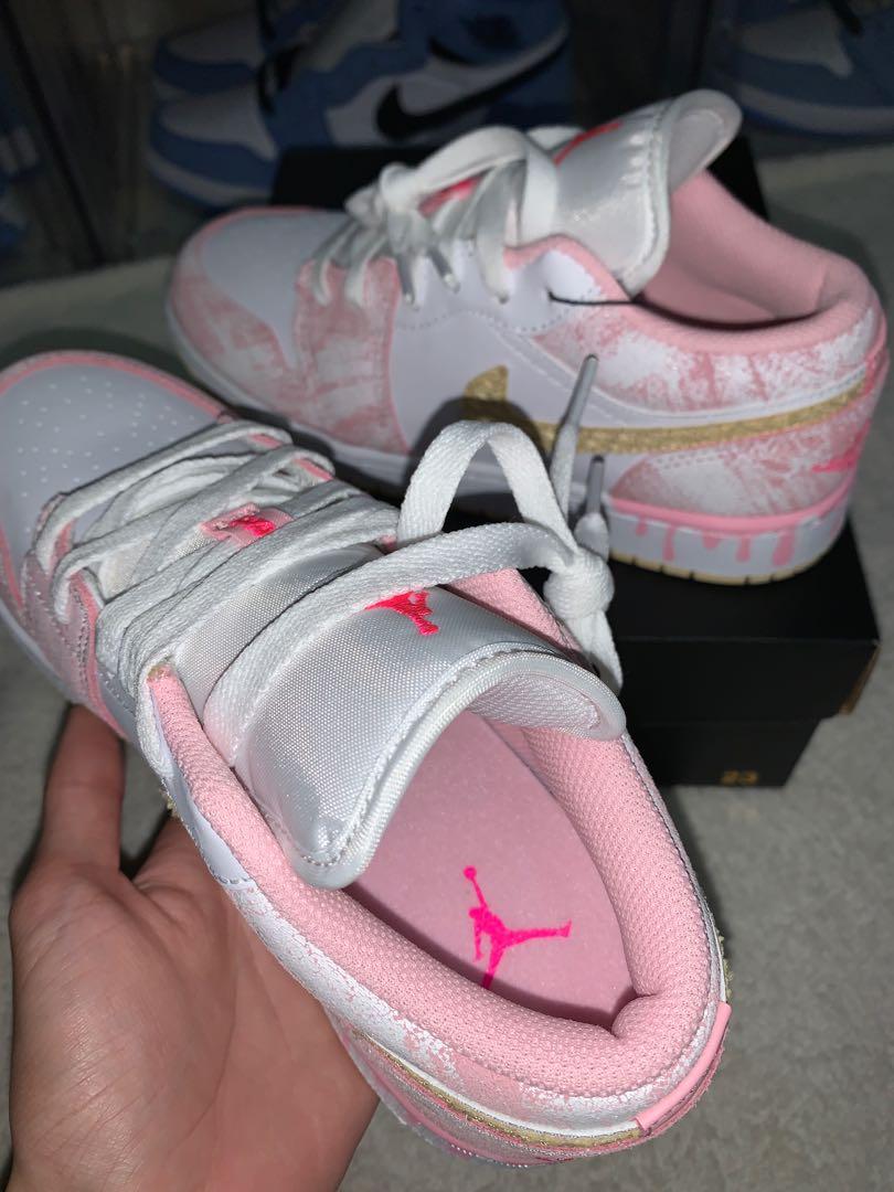 [ALL SIZES] Air Jordan 1 Low Paint Drip Strawberry Ice Cream GS CW7104