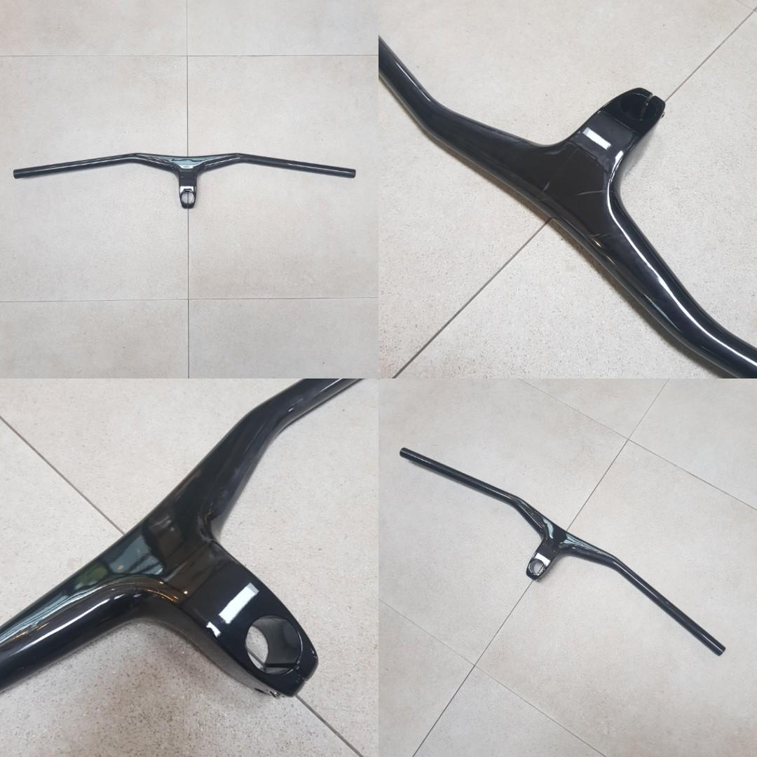 MTB Integrated Handlebar Glossy Carbon Riser 17 degree 800mm