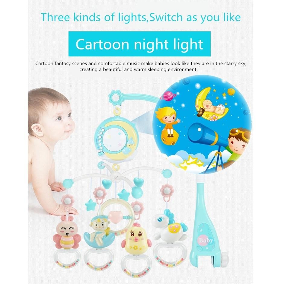 Musical crib mobile bed rattle rotating with remote control, Babies ...
