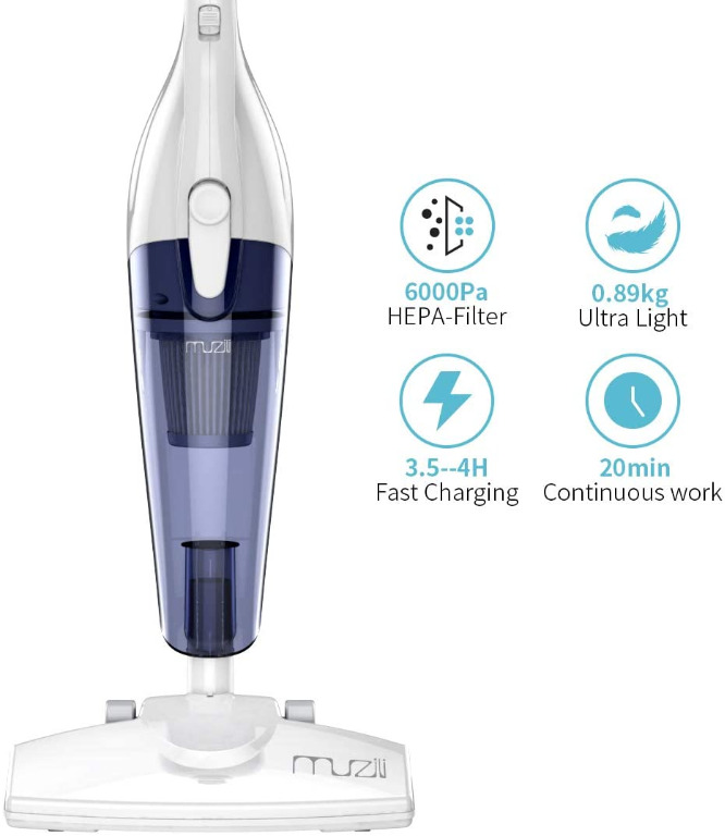 Muzili Handheld Vacuum Cordless, 6000Pa 120W Rechargeable 2 in 1 Stick Vacuum Cordless