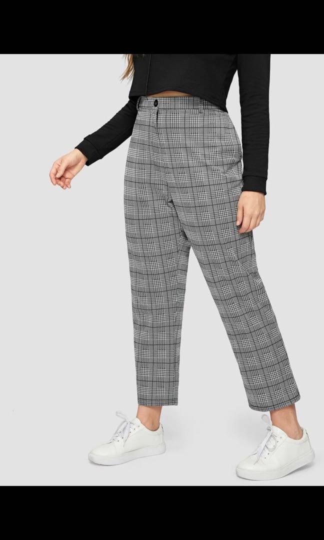 Checkered pants cheap plus size