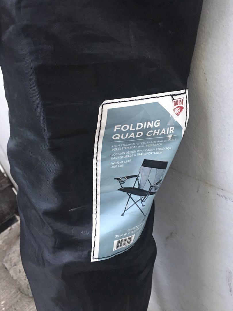 quest folding quad chair furniture home living outdoor furniture on carousell