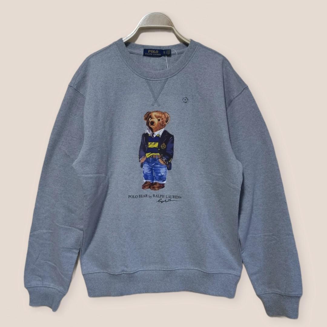 Ralph lauren polo clearance bear sweatshirt grey