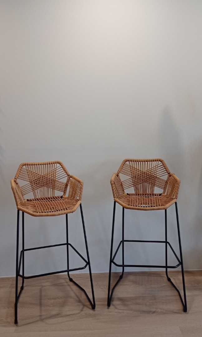 Rattan bar chair, Furniture & Home Living, Furniture, Chairs on Carousell