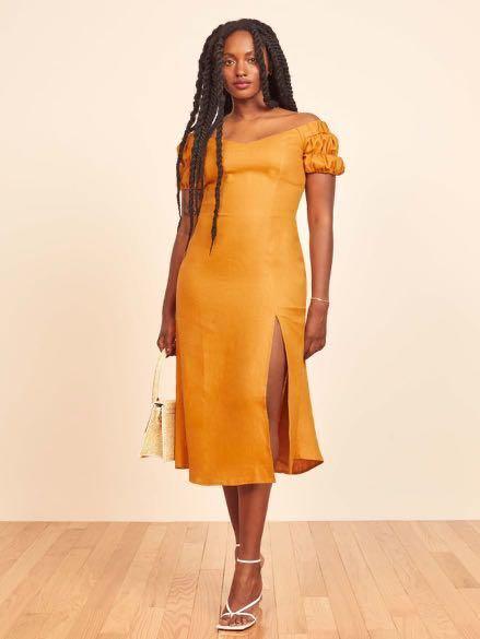 Reformation Canopy Linen Dress Authentic Midi