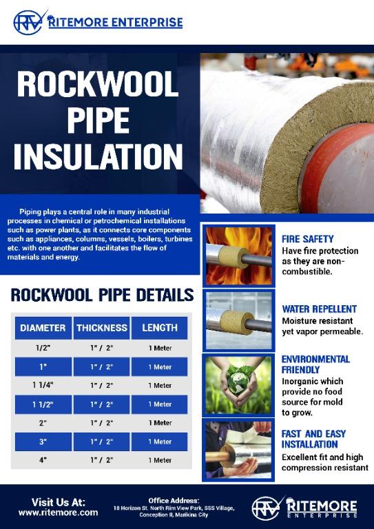 ROCKWOOL PREMOLDED PIPE INSULATION, Commercial & Industrial