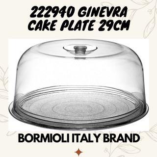 ROUND CAKE PLATE WITH PLASTIC COVER  - BORMIOLI ITALY