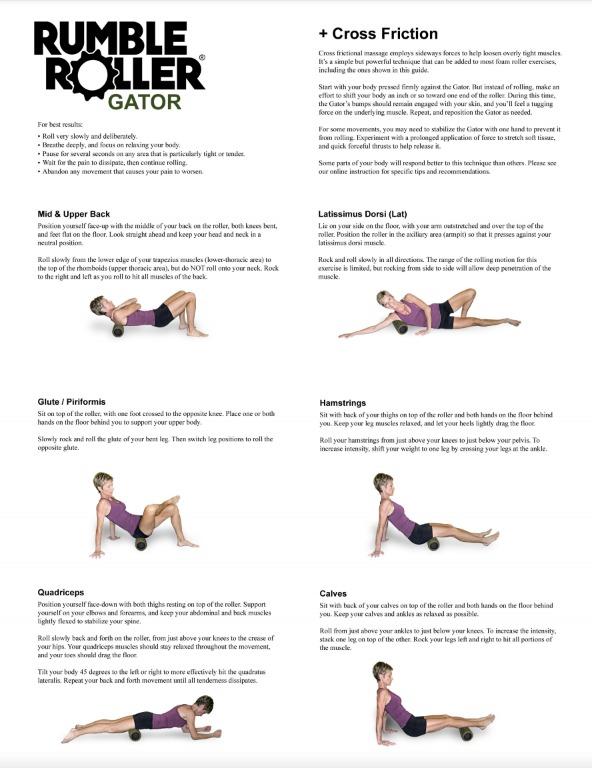 RumbleRoller Gator Foam Roller, Sports Equipment, Exercise & Fitness