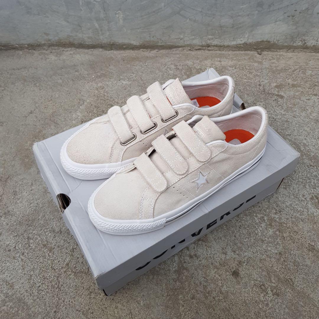 Sepatu Converse One Star Pro 3V OX White Velcro size 42 Original