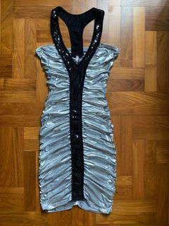 Sexy silver metallic dress