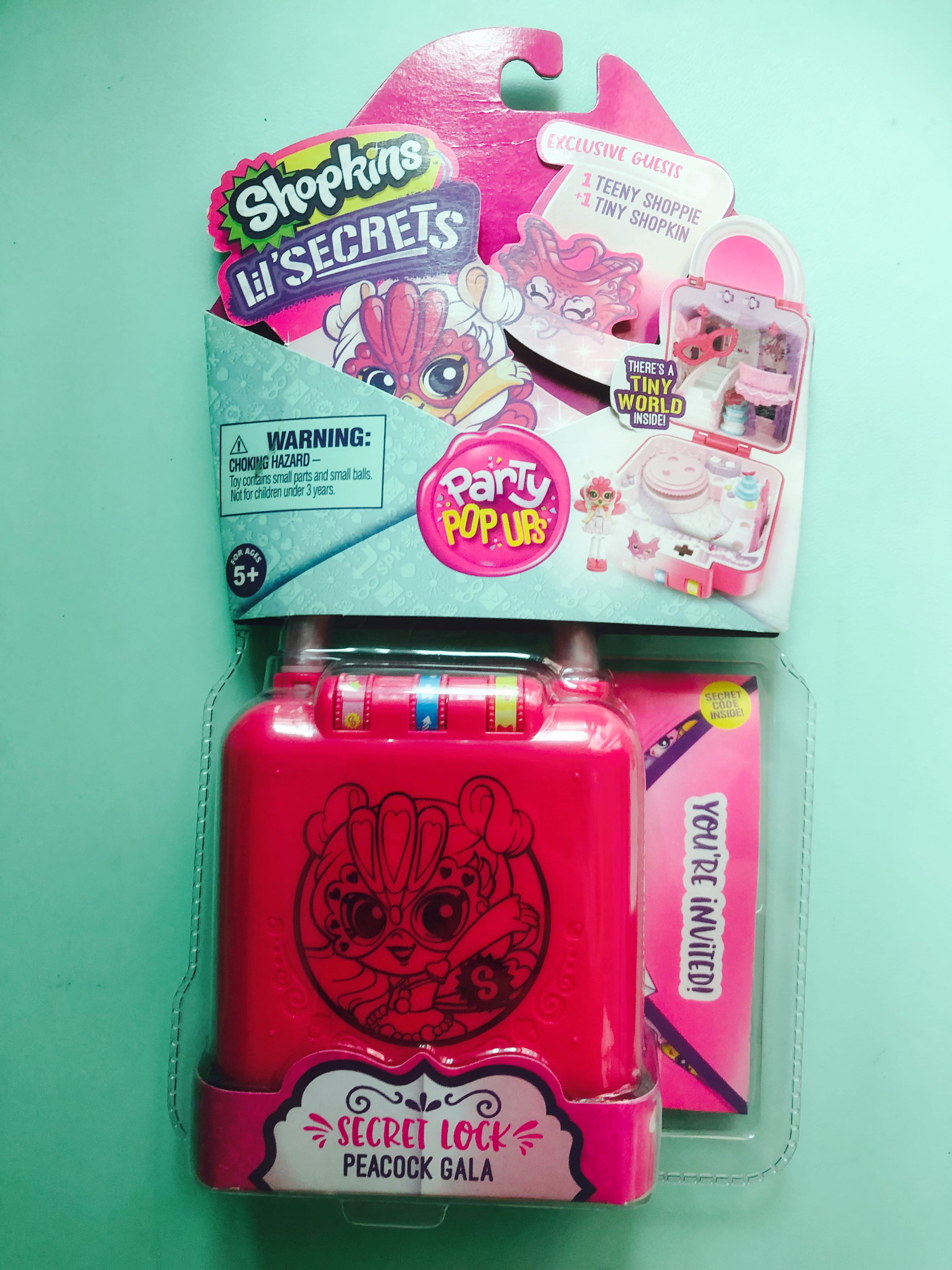 Shopkins Lil Secrets Party Pop Ups Secret Lock Peacock Gala