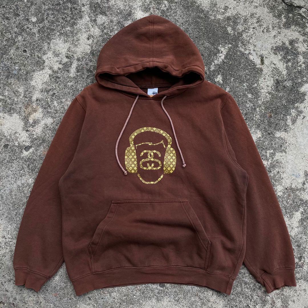 Stussy X Louis Vuiiton LV monogram hoodie, Men's Fashion, Tops & Sets,  Tshirts & Polo Shirts on Carousell