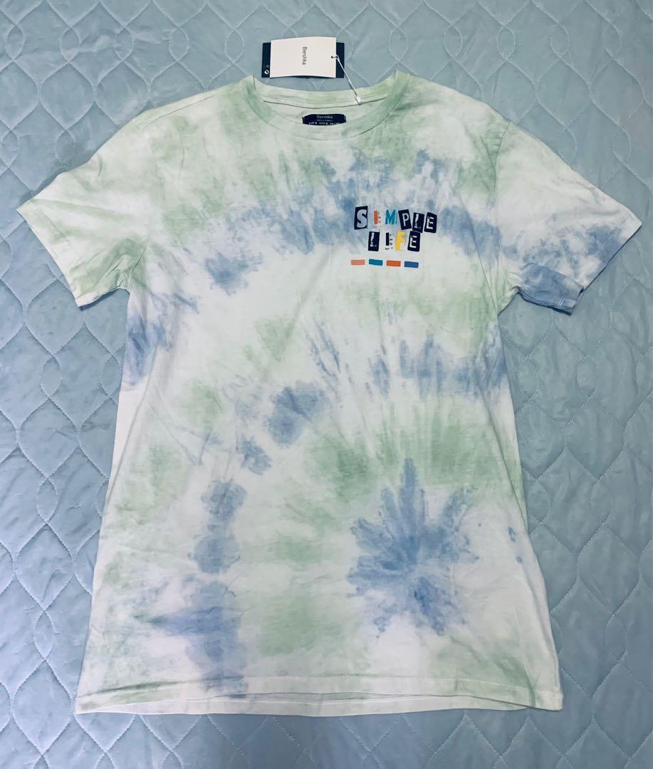 Tie Dye Simple Life Extra Small Shirt Bershka Men s Fashion Tops Sets Tshirts Polo Shirts on Carousell