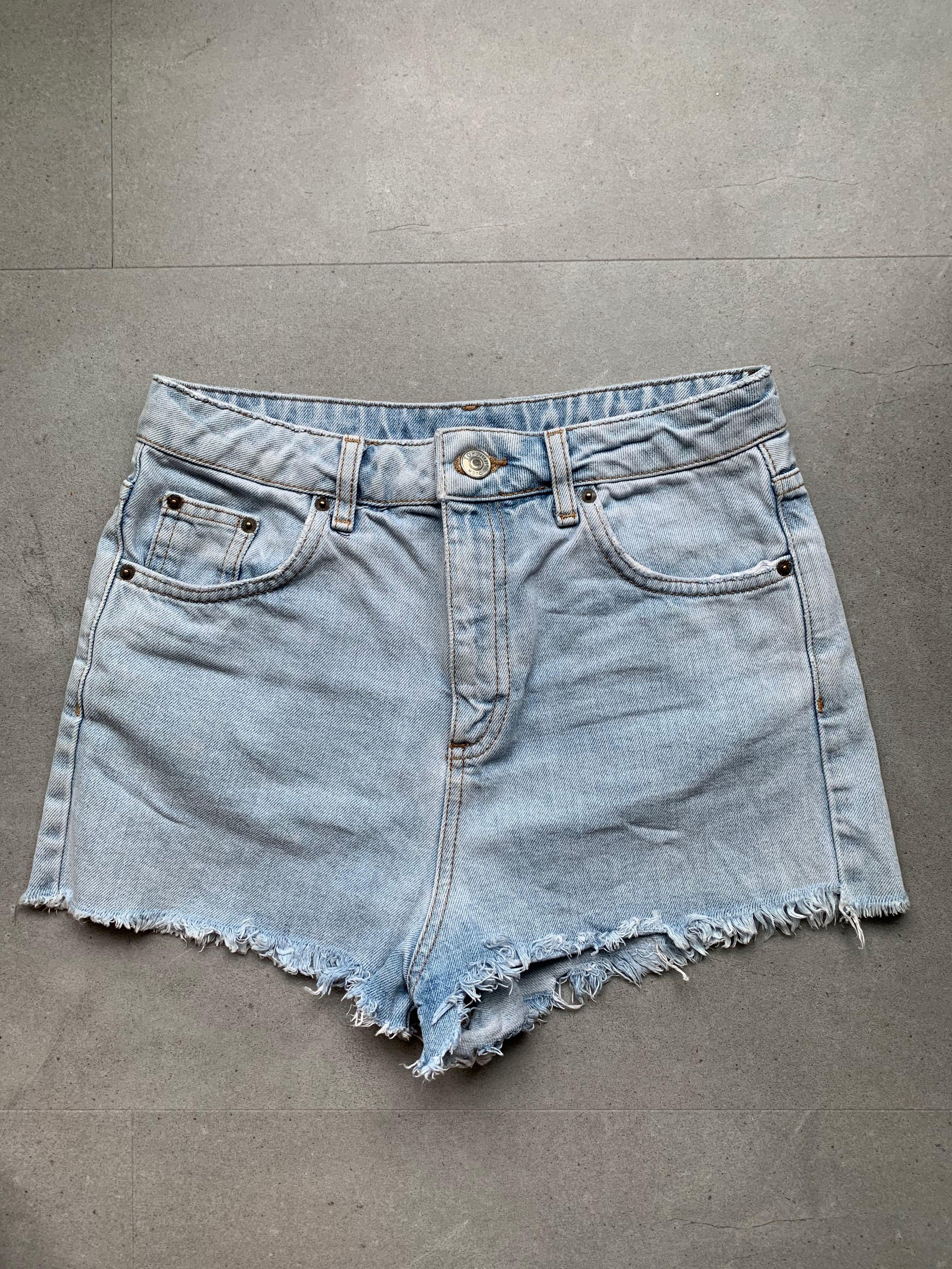 Topshop high waisted denim shorts discount