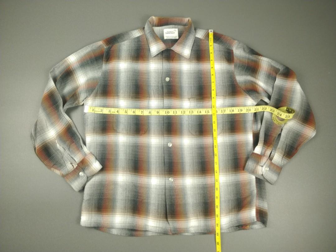 Vintage 1950s Penney's Towncraft Shadow Plaid Rayon Shirt (Last 