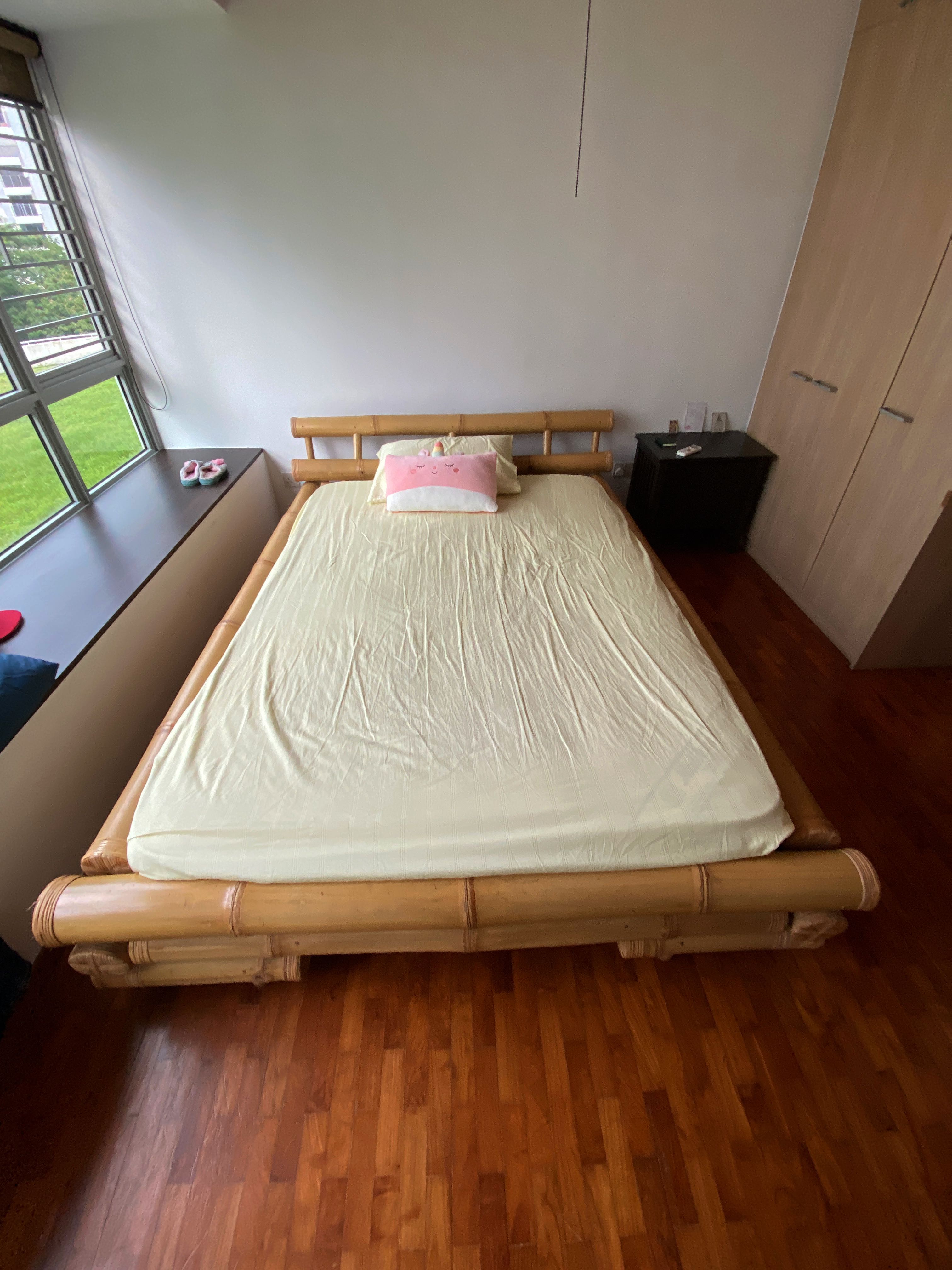 Vintage Bamboo Bed, Furniture & Home Living, Furniture, Bed Frames & Mattresses on Carousell