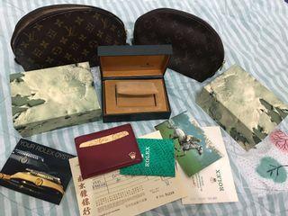 Vintage Rolex box and lv pouch