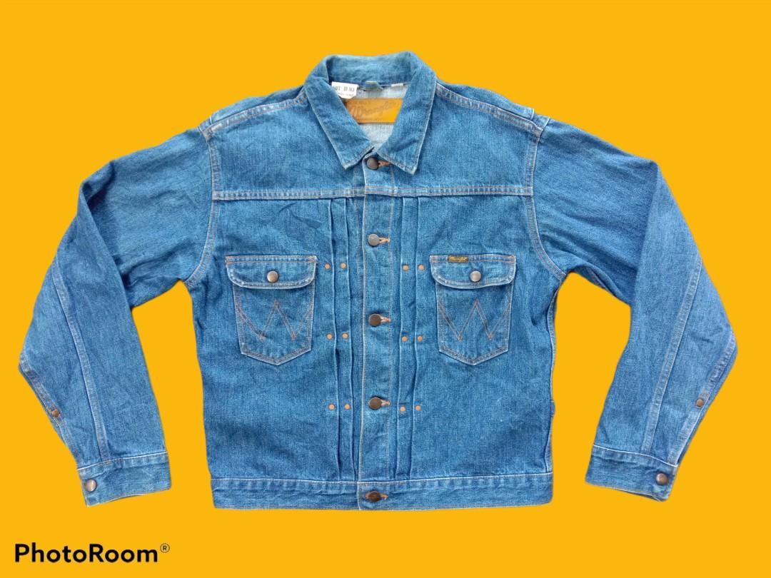 Vintage wrangler blue bell western trucker denim jacket jeans japan, Men's  Fashion, Tops & Sets, Tshirts & Polo Shirts on Carousell