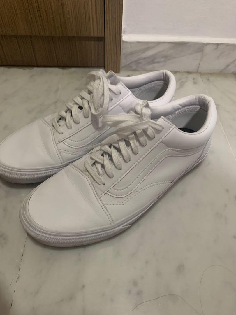 White leather Vans