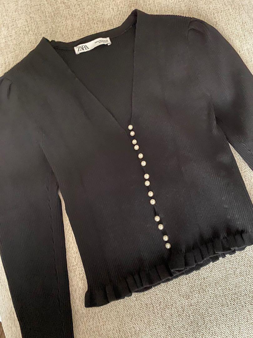 Zara Black Cardigan with Pearl Buttons, Women's Fashion, Coats, Jackets and  Outerwear on Carousell
