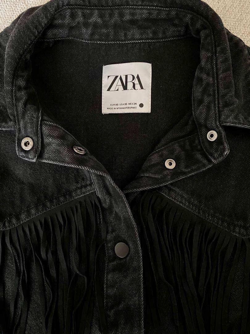 Fringed denim sales jacket zara