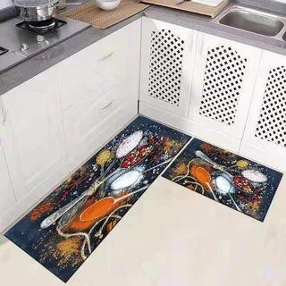 2 in 1 Long kitchen Floor mat Printed   Anti-slip  Home Kitchen Bathroom Bedroom Rug Mat