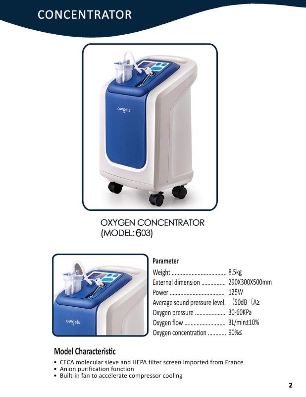 Owgels oxygen concentrator