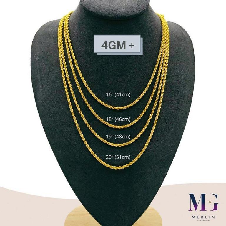 Mens gold hollow rope chain 2025