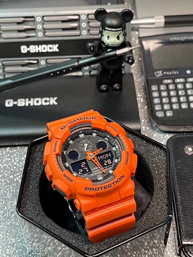 Casio G Shock Special Color Model Analog Digital GA 100L 4A Men s Watch GA100 ga100 orange gshock G SHOCK g shock Casio casio