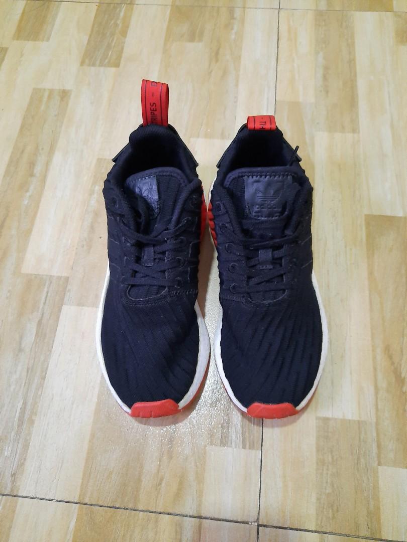 Adidas NMD Core Black Red, Women's Fashion, Footwear, Sneakers on Carousell